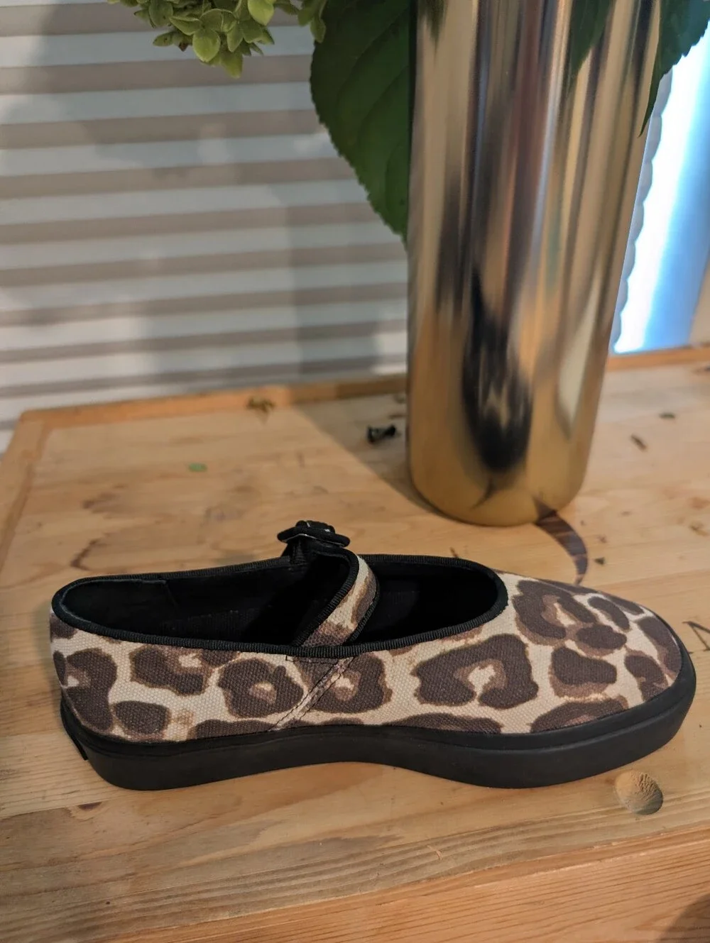 Loeffler Randall Leopard Print Mary Jane Flats with Black Platform
